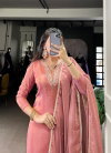 Peach Colour Viscose Tissue With Handwork With Lace Touch Up Top With Bottom Dupatta Bulk Orders In India Nnk3040